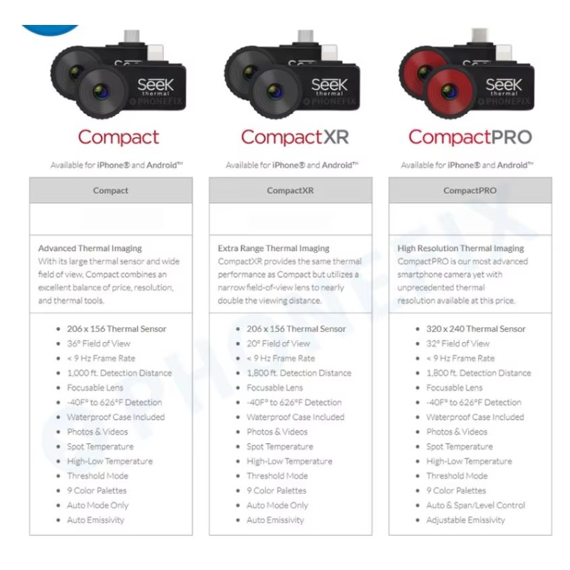 For Seek Thermal Imaging     I - Seek Compact Pro Android review and price
